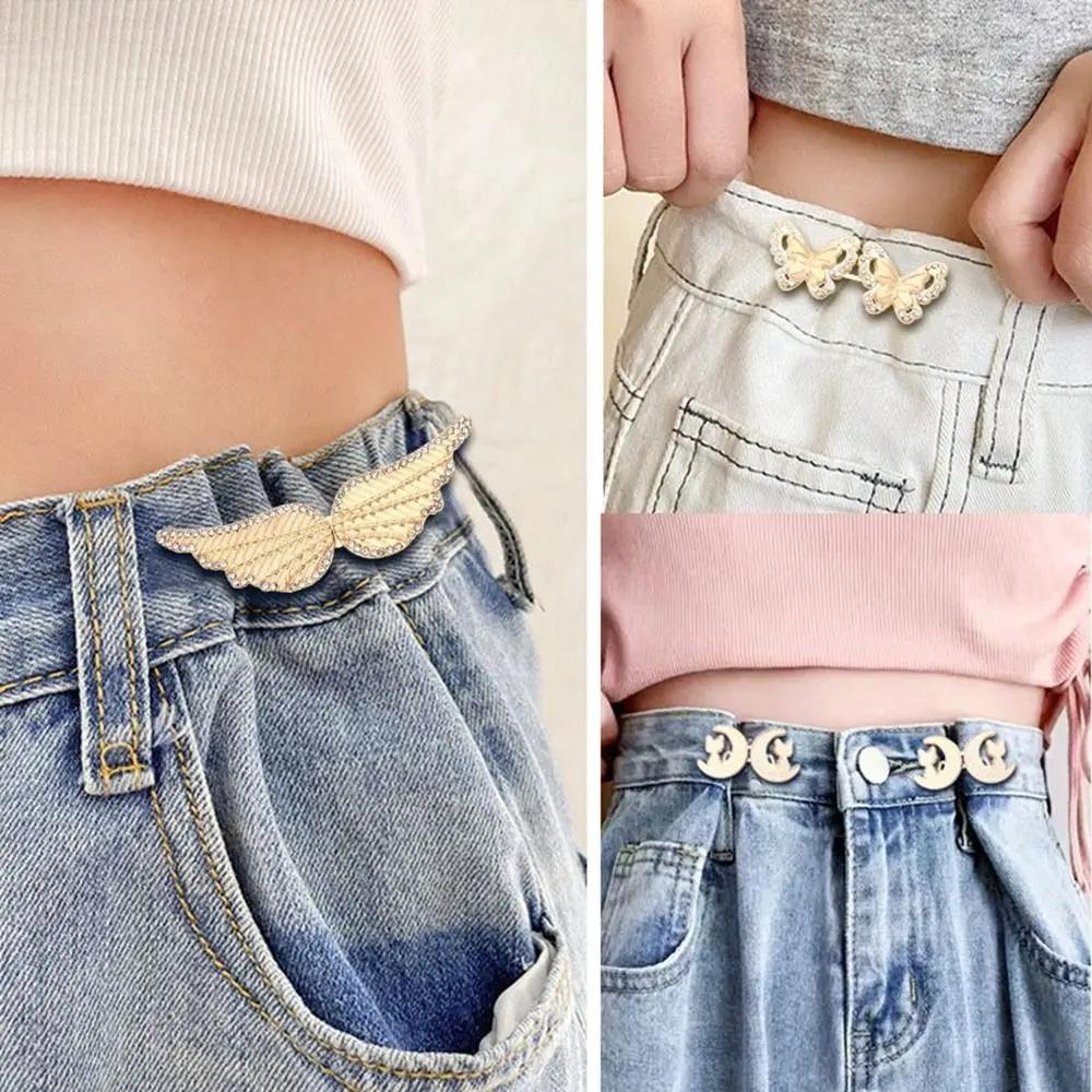 Bottone Vita Stretto per Pantaloni Jeans gonna da Donna Ornamenti Clip Vita Regolabile Spille Metalliche Accessori Abbigliamento Fai da Te Rimovibile