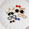 Retro Suit Accessories Sunglasses Shape Enamel Pins Shirt Brooch Collar Pins Badge Glasses Brooch