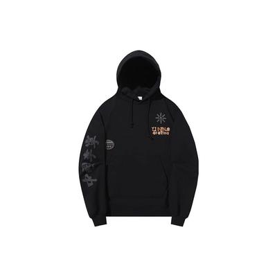 Li Ning Printed Letter Hoodie Unisex Hoodies Black AWDT691-4