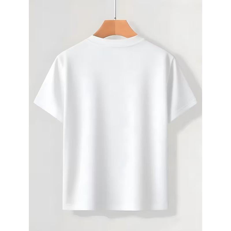 European Sizes Girls' Summer Clothing, T-Shirt with Eiffel Tower And Butterfly Flower Print, Creating a Stylish Look