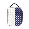 Navy White Polka Dot Split Lunch Bag Office Portable Thermal Tote Handbags For Child Oxford Print Cooler Bag