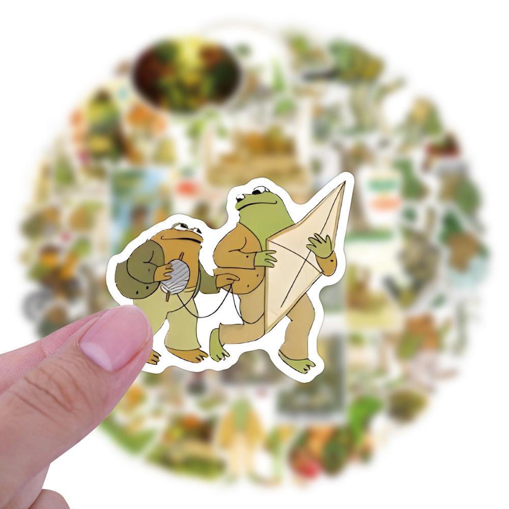 50-Pack Frog & Toad Waterproof Graffiti Stickers for Water Bottles, Stationery & Computers
