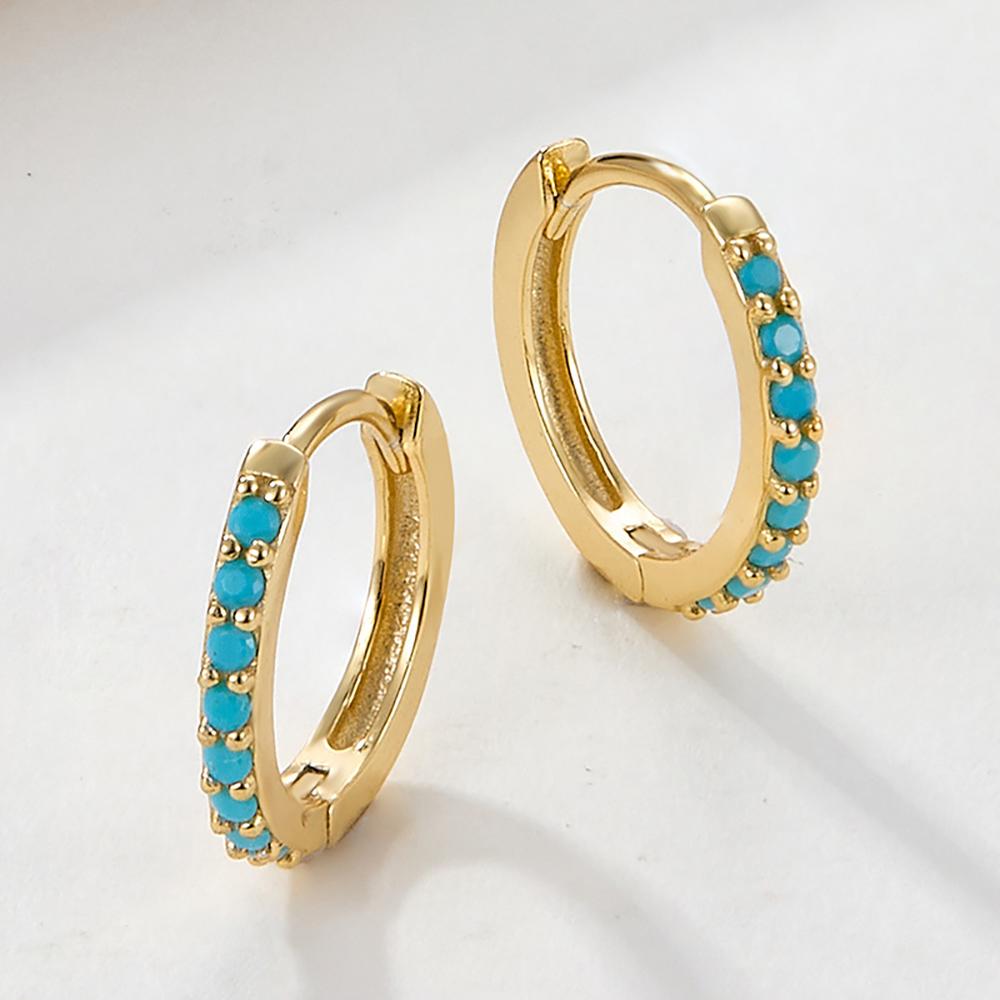 8mm Stainless Steel Minimal Hoop Earrings Crystal Zirconia Small Huggie Thin Cartilage Earrings Helix Tragus Piercing Jewelry