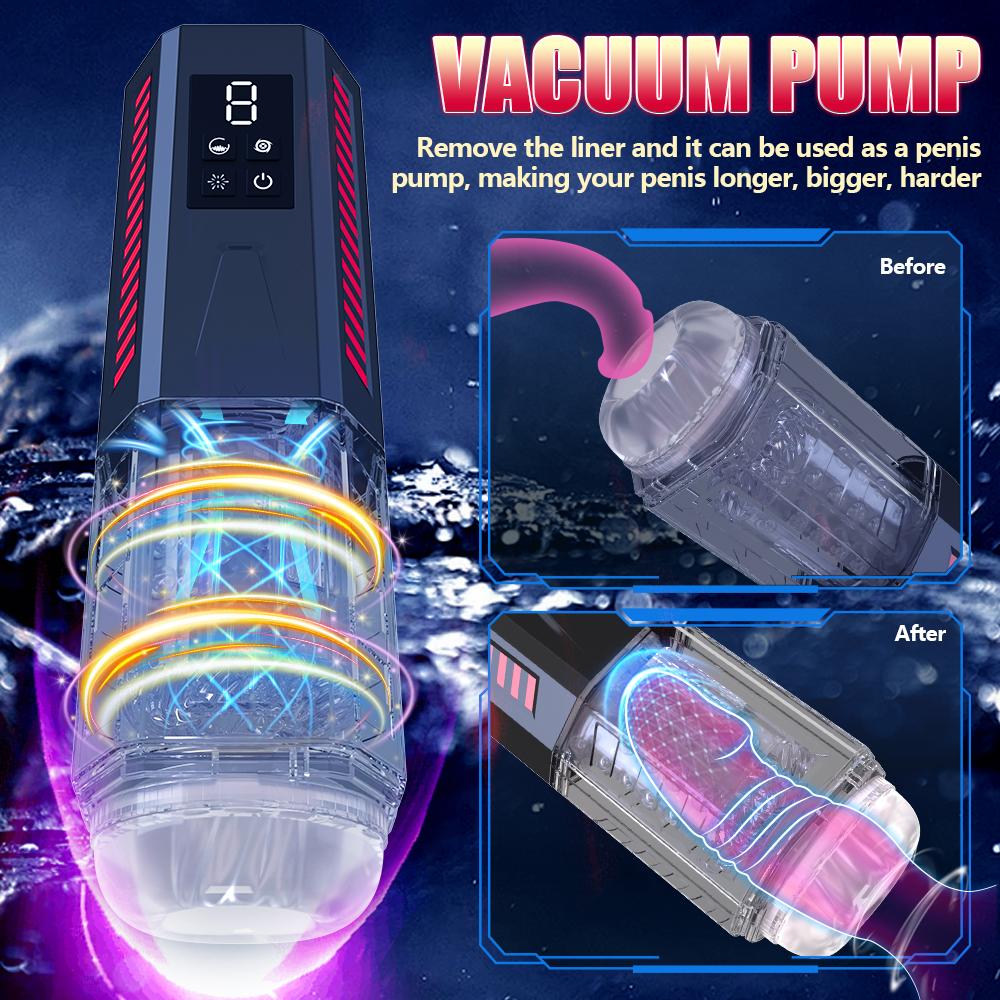Automatic Telescopic Rotation Male Masturbator Vibration Heated Blowjob Sexmachine Sex Toy for Men Masturbation Cup Pocket Pussy