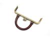 20CM Dark Embossed Bronze Handbag Handle with 25CM Square Wood Clasp and Smooth Screw Material