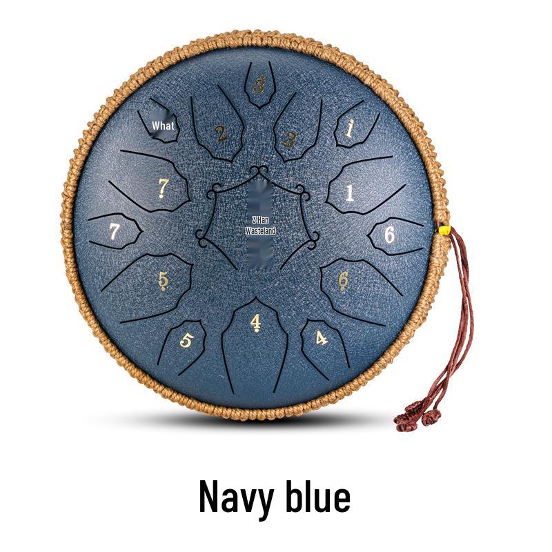 Hanpan 12-Inch Steel Tongue Drum, 15-Note D Key, Ethereal Sanskrit Sound