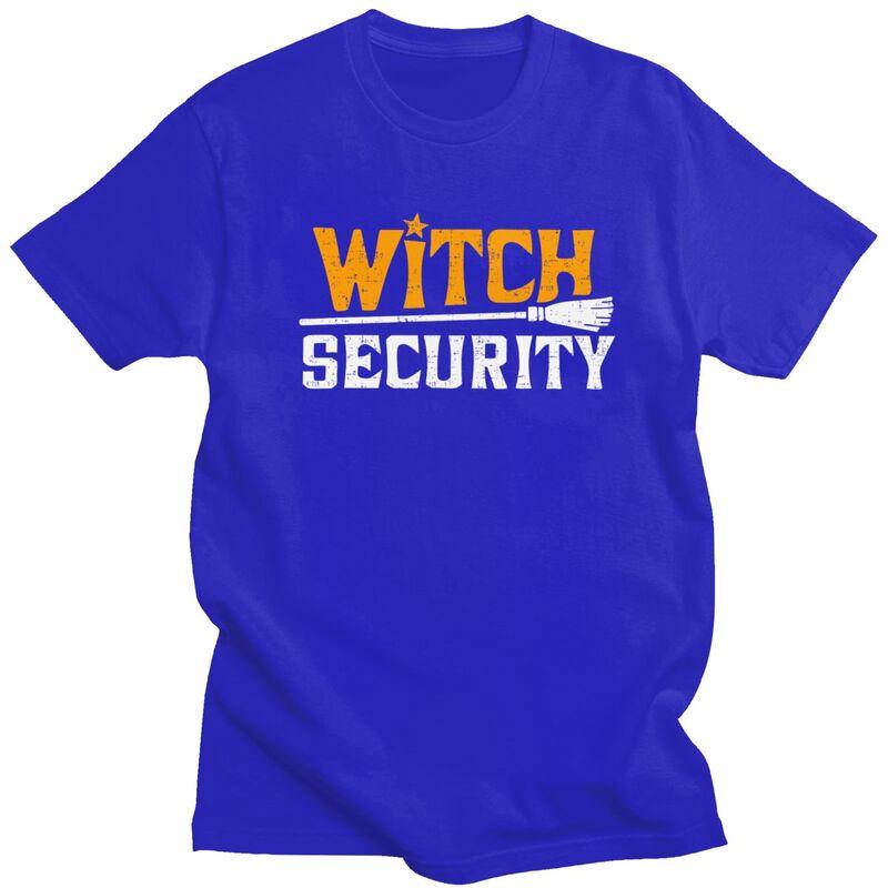 Custom Witch Security Halloween Joke T Shirt Men Short Sleeve 100 Cotton Tshirt Casual Tees Streetwear Tshirt