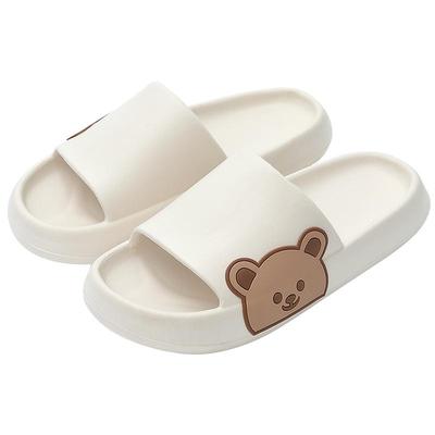 Summer Slippers Indoor Bath Thick Platform Non-slip Home Easter Cartoon Flip Flops Bear Beach Sandals Ladies Shoes