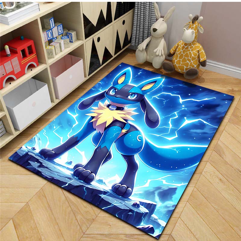 17 Styles P-Pokemon Lucario Theme Cartoon Carpets Rug for Living Room Bedroom Bedside Floor Mat Large Area Home Decor Rug Gifts