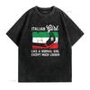 Italian Girl T Shirt Loud Italy Flag ArT  vintage Washed graphic Stylish Unisex designer clothes Casual Top For Everyday Wear