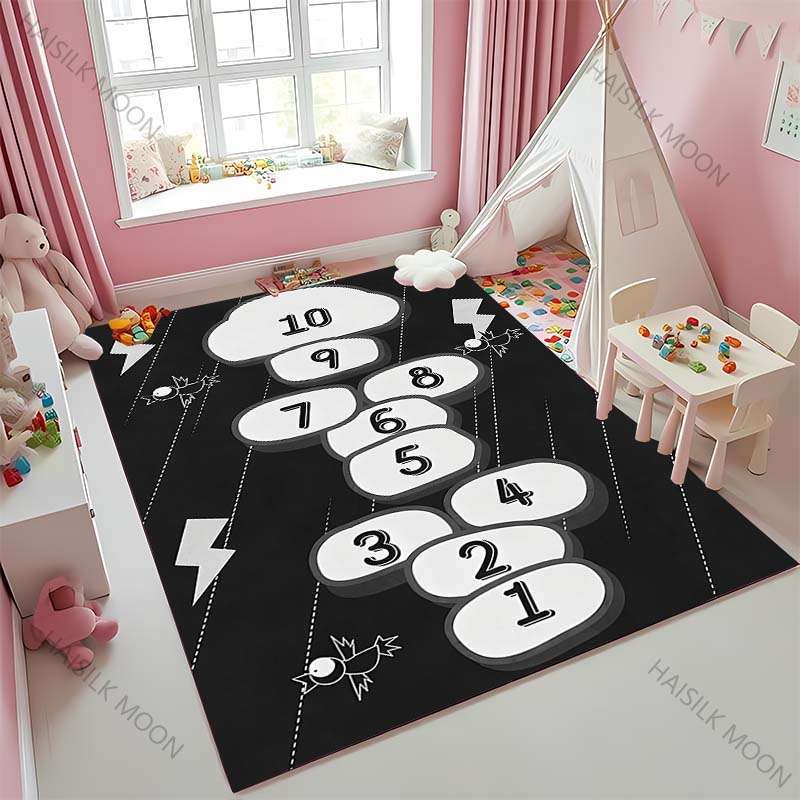 New To Hopscotch Printed Carpet! Beautify The Space, Anti-slip Sound Insulation, Living Room Bedroom Area Can Used Mat Kids Gift