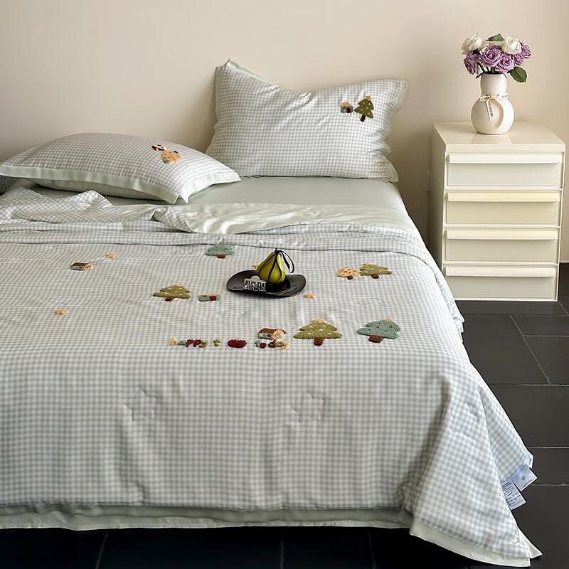 Brangdy Tencel Lyocell Summer Quilt 4-Piece Bedding Set
