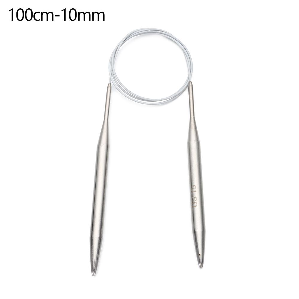 80/100cm Stainless Steel Circular Needle Round Weaving Knitting Needles Handmade Crochet Hook DIY Crafts Household Sewing Pins