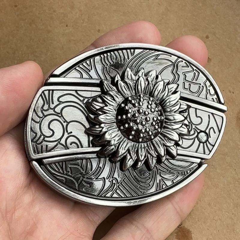 

Western Cowboy Hip Hop Retro Plate Belt Buckle Alloy Smooth Buckle Unisex Outdoor Accessory All Seasons as the picture