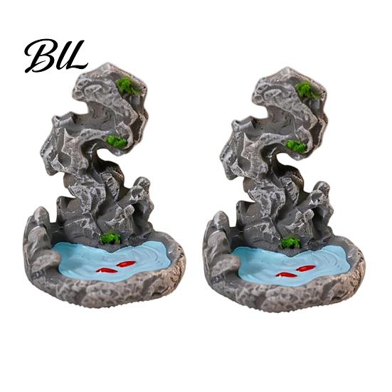 Mini Rock Arrangement for Landscaping 2 Pcs Miniature Stone Statue Resin Fake Models Diorama Delicate Art Piece Supplies Micro Train Landscape Railway