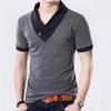 Hombre Camiseta De De Manga Corta Larga Slim Cuello En V Muscle Tee Casual Blusa
