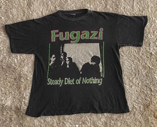 Fugazi Steady Diet of Nothing Graphic short sleeve Black Tshirt Men Women Unisex T-Shirt XL