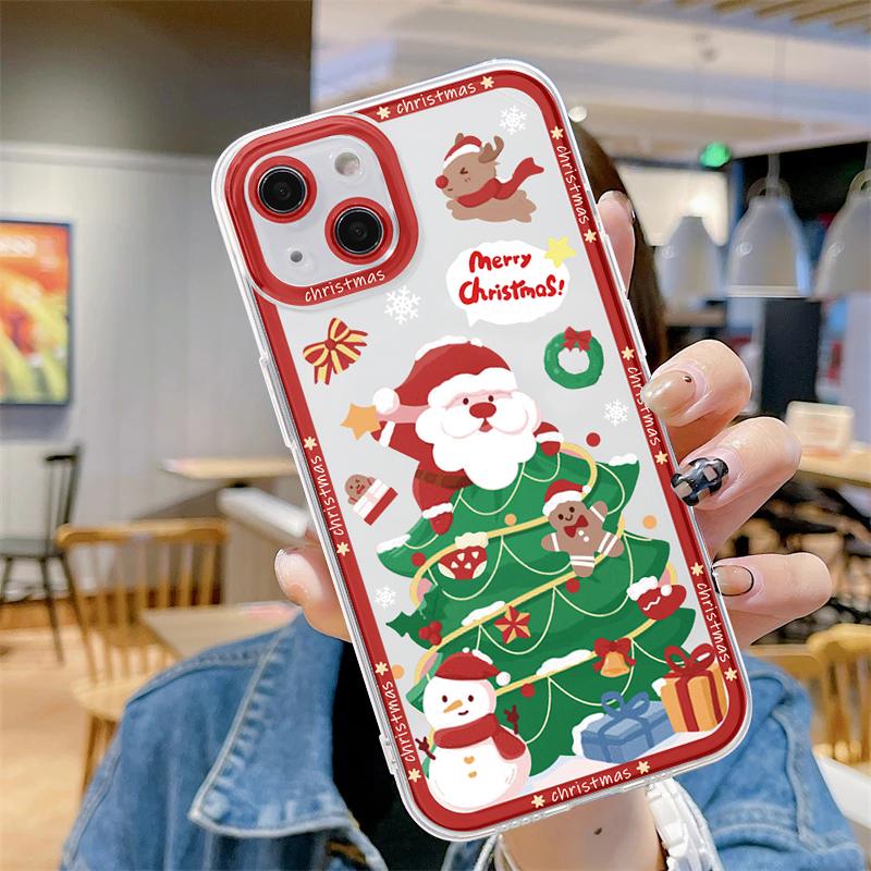 

Милый мультяшный рождественский прозрачный чехол для Samsung Galaxy A12 A21 S A22 A31 A32 A51 A52 A70 A71 S9 S10 S20 S21 S22 Ultra Мягкий чехол A22 4G