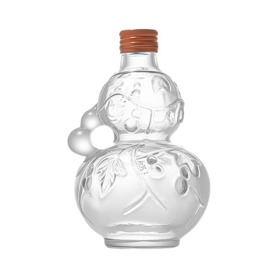 Creative Gourd-Shaped Glass Bottle with Handles Thickened Glass Liquor Bottle for