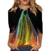 Women's Fashion Casual Three-quarter Sleeve Halloween Printed Round Neck Top