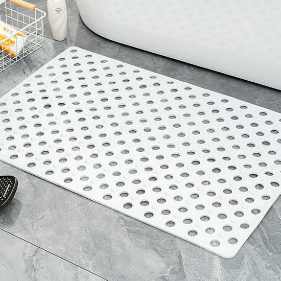 Absorbent Non-Slip Bathroom Mat with Suction Cups and Large Drainage Holes