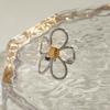 Wanxing Retro Flower Design Gold & Silver Adjustable Open Ring