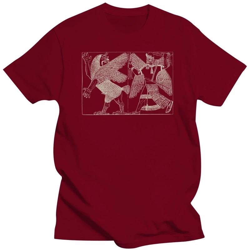 Neue Mode Schwergewicht Vintage Sommer Rundhals lustige Cartoon Kleidung Assyrische Sumerische Mythologie Enlil Marduk Tiamat T-Shirt