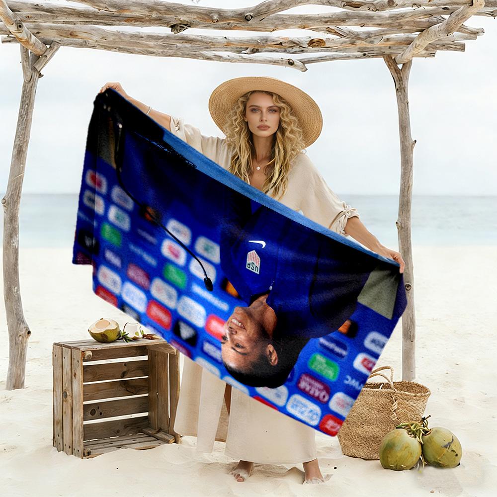 Dynamic Soccer Legend Action Beach Towel Soft Durable Quick-Dry Comfortable Lightweight Perfect for Traveling Yoga Camping and Swimming