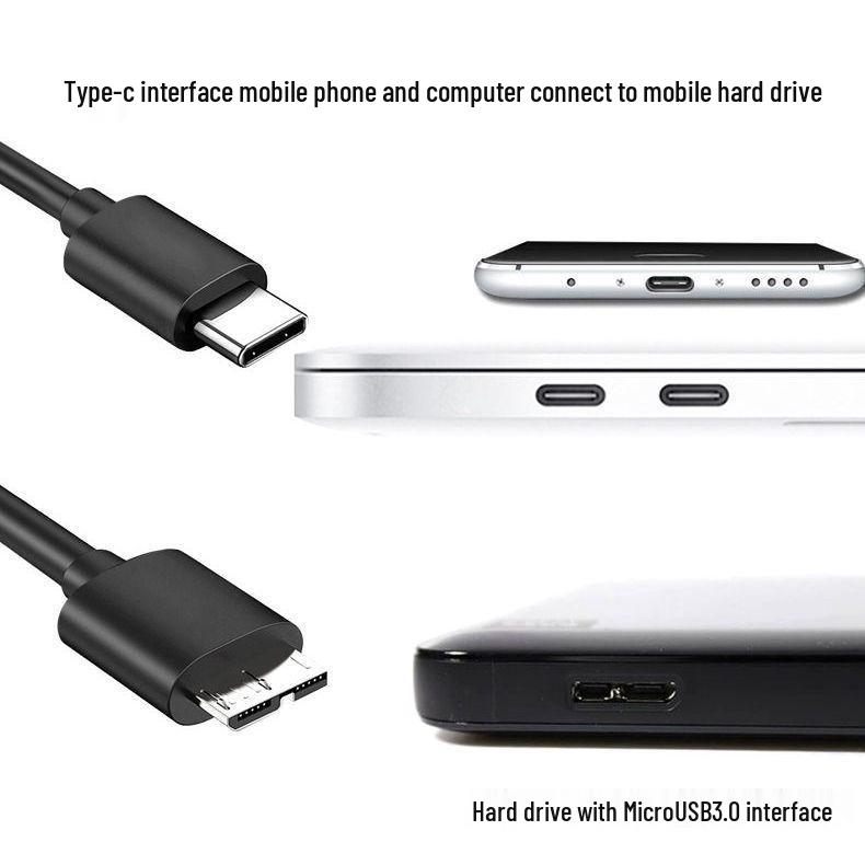 Y-Type Dual Power Boost Cable: Type-C to Micro USB for Mobile Hard Disk and Phone Data Transfer