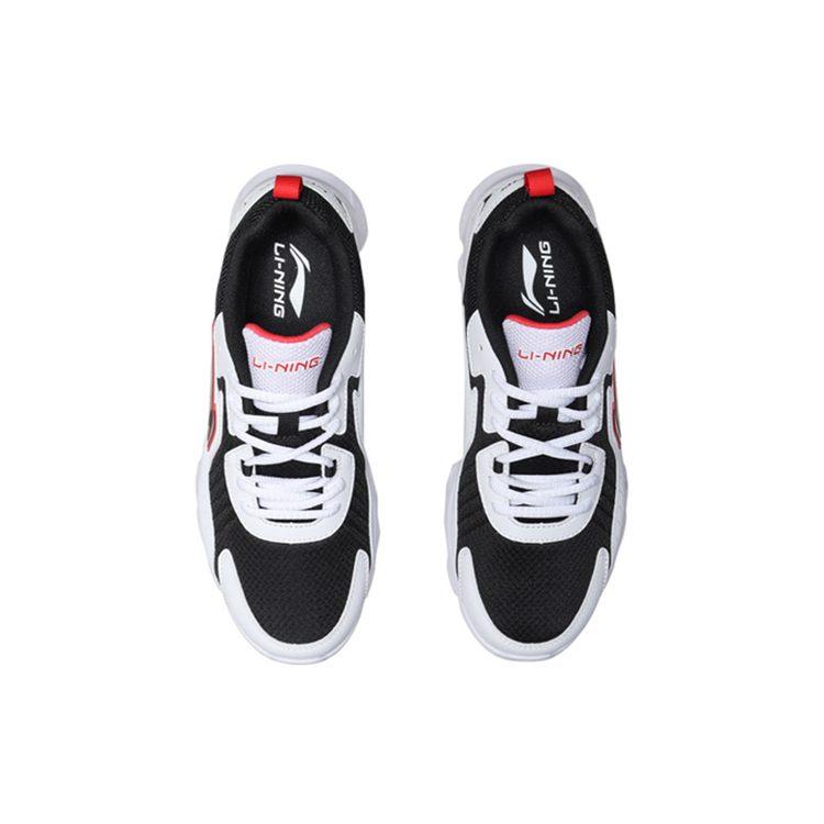 Li Ning Abrasion Resistant Breathable Low top Running Shoes Women's White Black Red ARHP324-4