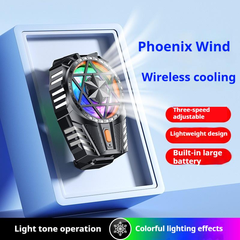Mobile Phone Radiator with RGB Light Phone Gaming Radiator 3 Speed Adjustable Snap-On Cooling Fan for Outdoor Vlog Mobile Gaming