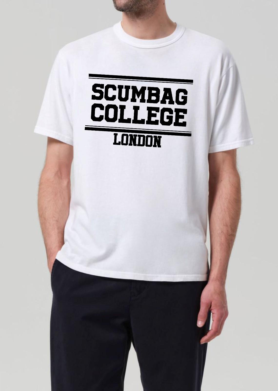 Scumbag College London T-shirt Funny Retro Comedy Slogan Top Men s Gift Tee XXL