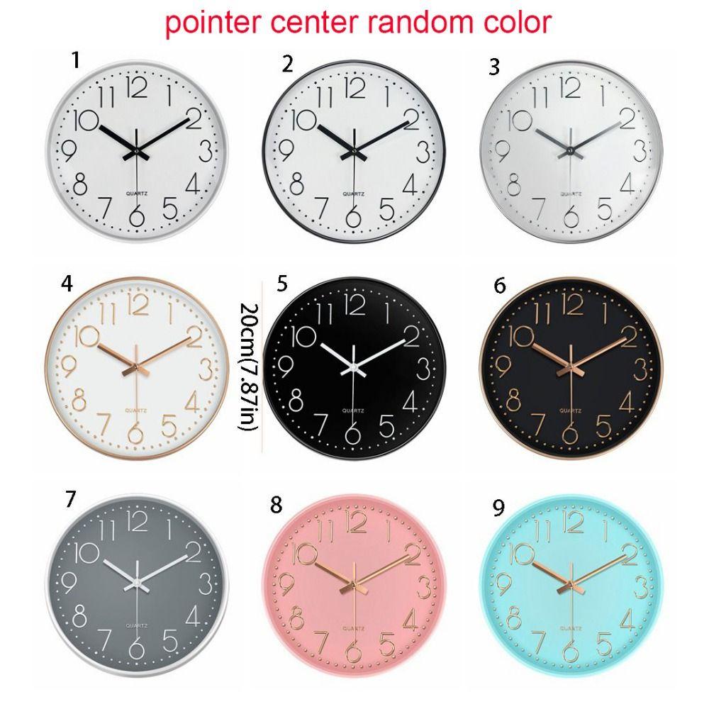 Round Nordic Wall Clock Silent Wall Hanging Clock Minimalist Electronic Color Clock  Living Bedroom