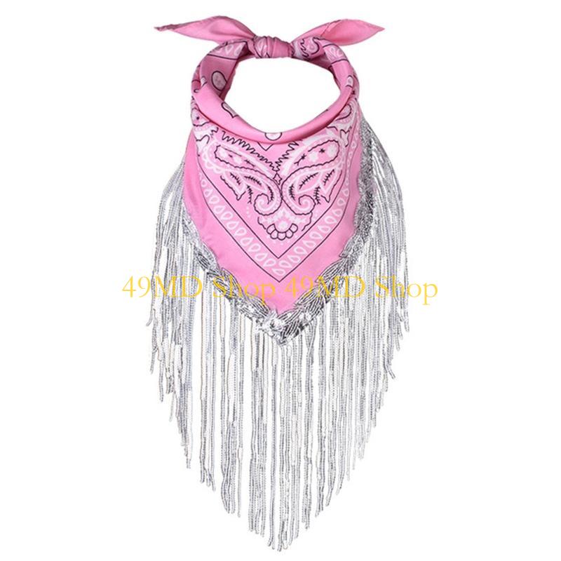 49MD Cowgirl Bachelorette Bandanas Cowgirl Bandanas Sequin Neckerchief Bandanas