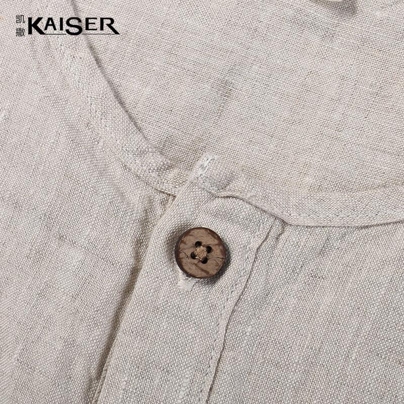 Kaiser Men's 100% Linen Round Neck T-Shirt KS5327