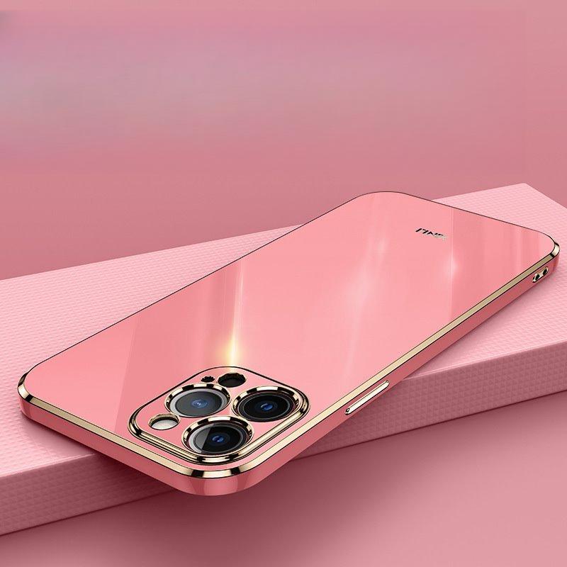 

Подходит для чехла для мобильного телефона iPhone16 Полностью закрывающий 13 Прямоугольный гальванизированный Apple 15 Защитный чехол 14Promax Силиконовый iPhone7