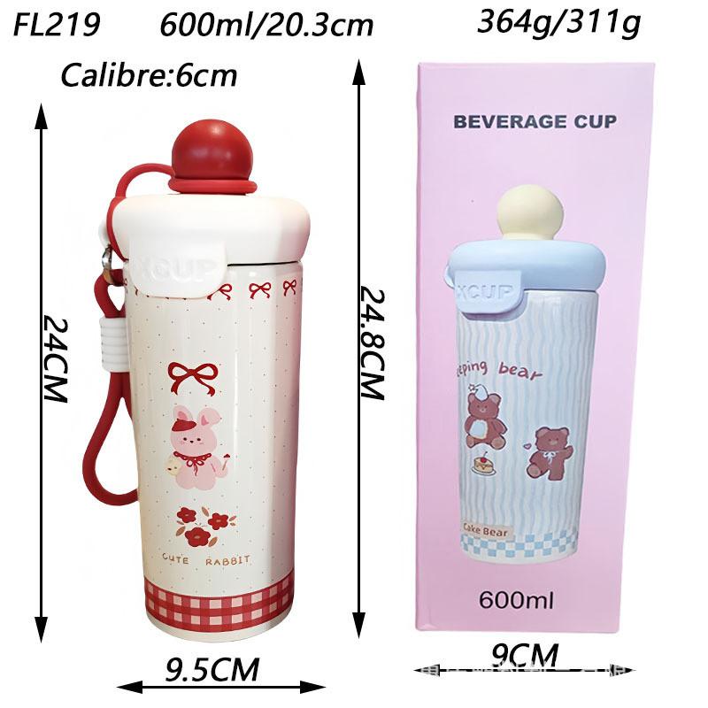 Moderne minimalistische isolierte Edelstahl-Wasserflasche mit Strohhalm für Zuhause, Büro, Reisen