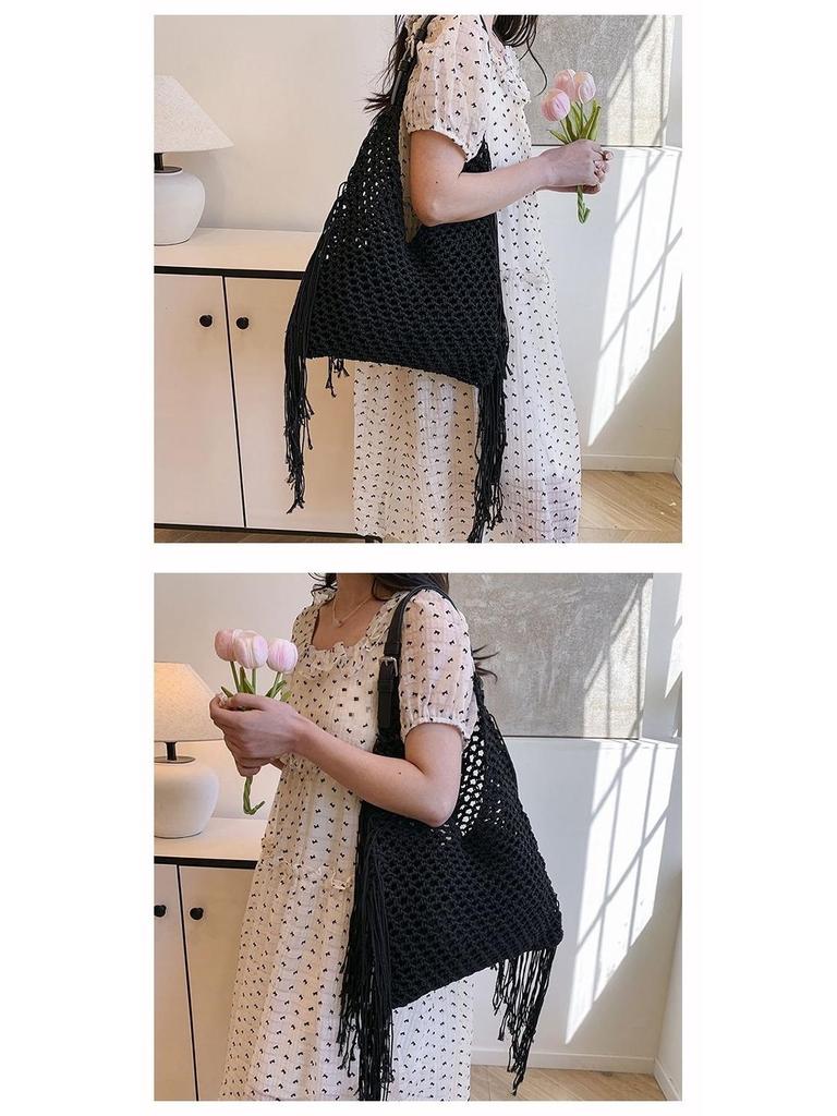 Women's Minimalist Straw Beach Tote - 2025 Spring Collection