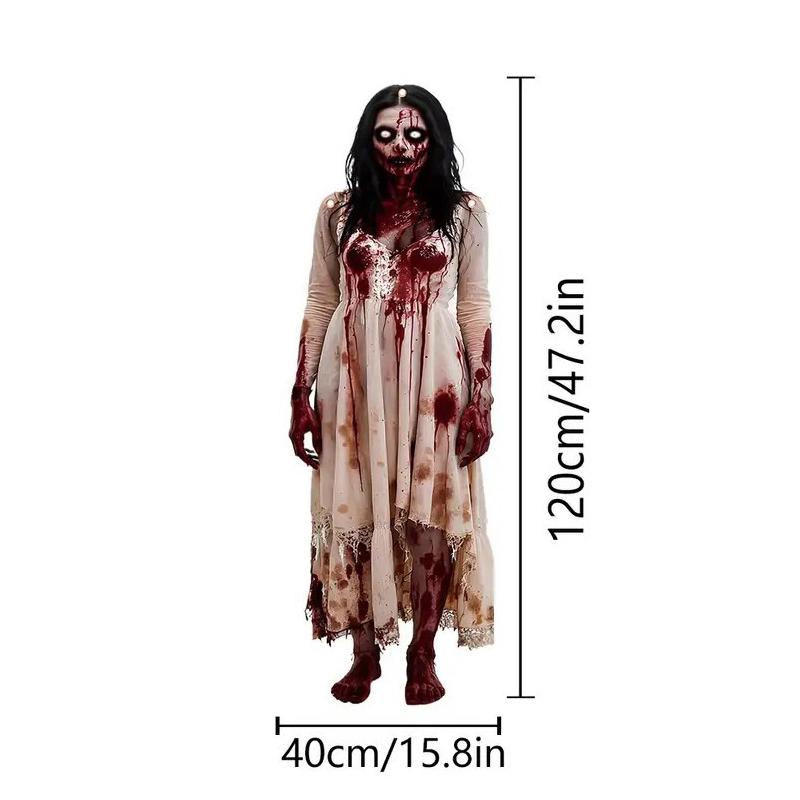 2D Halloween Horror Skull Bride Background Cloth Halloween Horror Atmosphere Haunted House Indoor And Outdoor Decoration Supplie