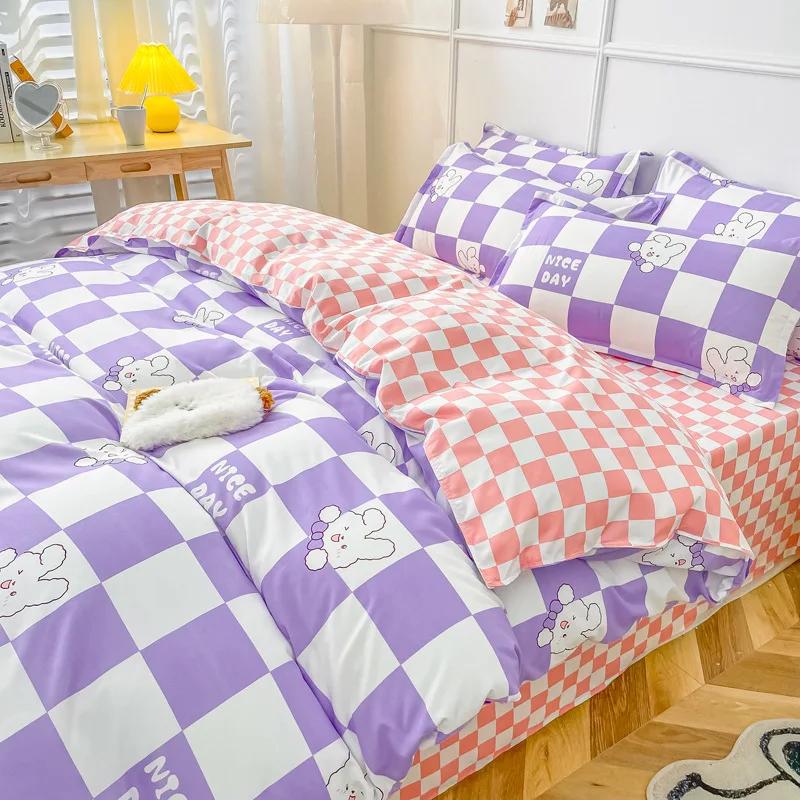 Strawberry Bedding Set Double Sheet Soft 3/4pcs Bed Sheet Set Duvet Cover Queen King Size Comforter Sets For Home For Child