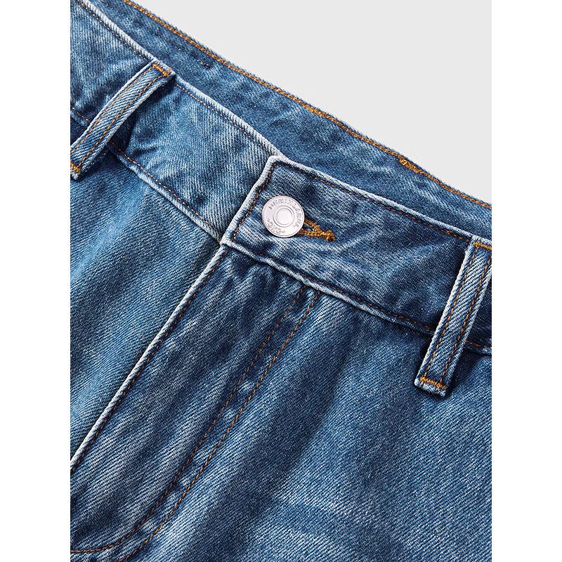 GXG Men's Washed Blue Classic Loose Straight-Leg Denim Jeans