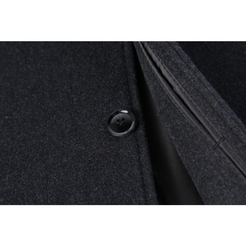 Autumn and winter new wool coat men's middle-aged and elderly cashmere woolen jacket lapel loose daddy thickened coat