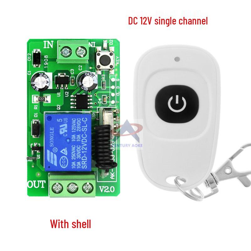 DC12V Single-Channel Learning Code Remote Switch with Jog Controller & Single-Button Remote 1-Channel Remote Controller