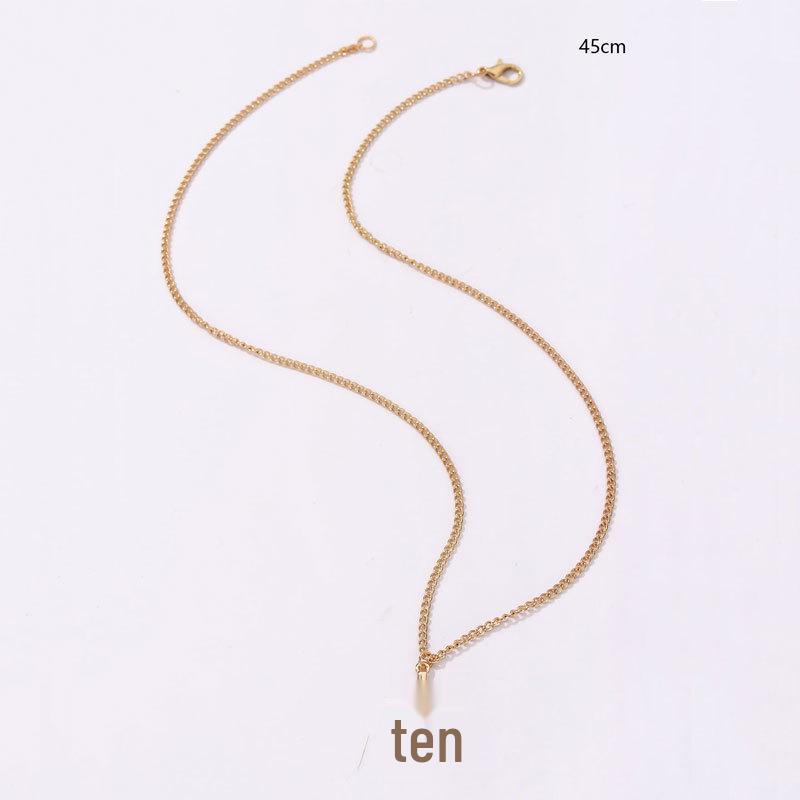 

Унісекс Простий Модний Кулон-Хрестик Кольє - Ланцюжок для Ключиці золотий