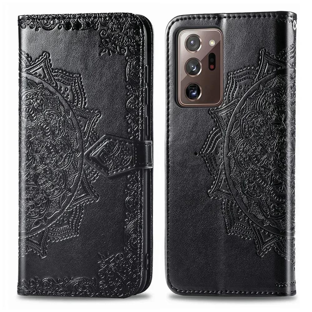 S25 S21 S 22 Ultra S23 S24 Mandala Leder Karten Geldbörse Hülle für Samsung S20 FE Flip Case Samsung Galaxy S22 Plus 25 S26 Abdeckung