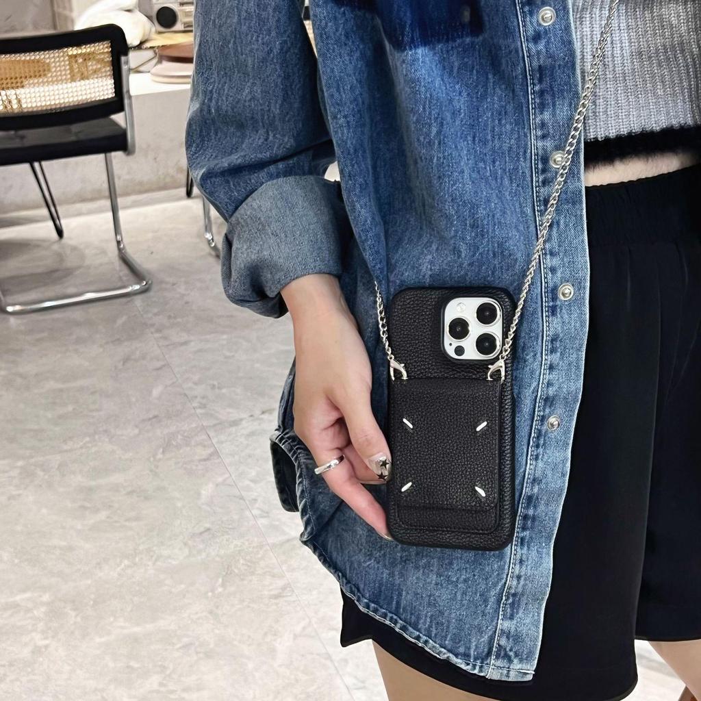 Vyšívané pouzdro crossbody pro iPhone 15/16 Pro Max s kapsičkou na mince a slotem na karty