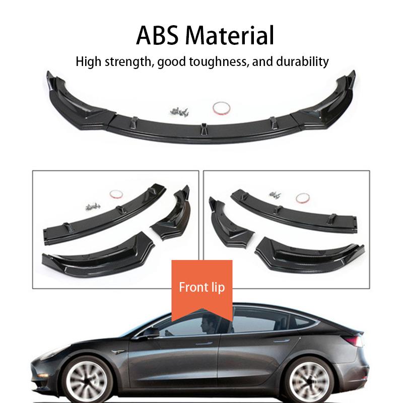 Front Bumper Lip Chin Diffuser Body Kit Spoiler Deflector Tuning Accessories For Tesla Model 3 2017-2023 Model Y 2021-2024