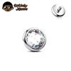 1 Pezzo Titanio Astm F136 Lunetta Terminale Fondo Piatto a Cupola Ancore Dermiche Top Gioielli Unici per il Corpo Design Delicato Piercing Per Donne