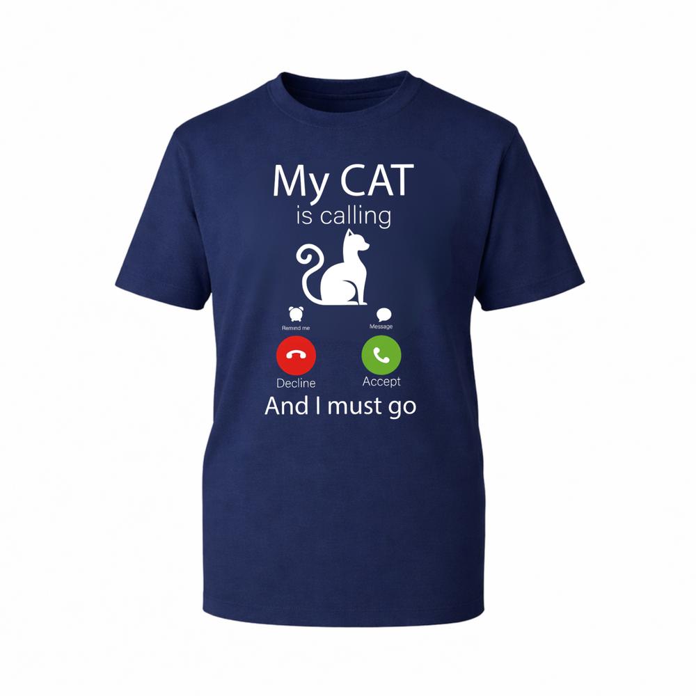 Black Cat Graphic TShirt My Cat Is Calling Kitten Pet Lover Novelty Gift TTop S