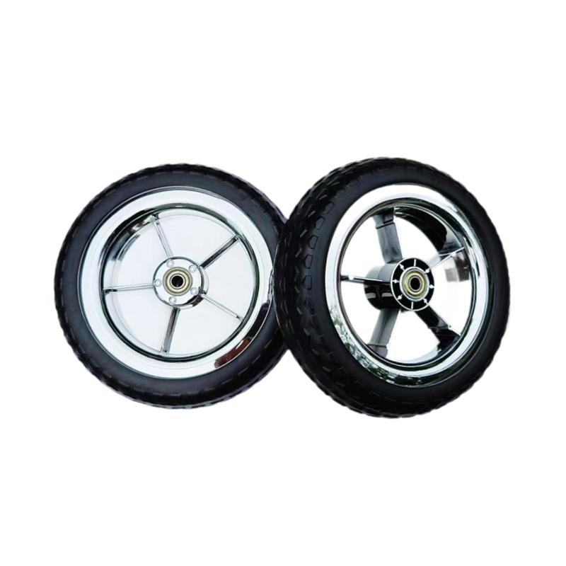 Pneumatic Wheel Trolley Cart Wheel Black 20cm Universal Fit for Shopping Basket on Wheels Wagon and Storage Cart